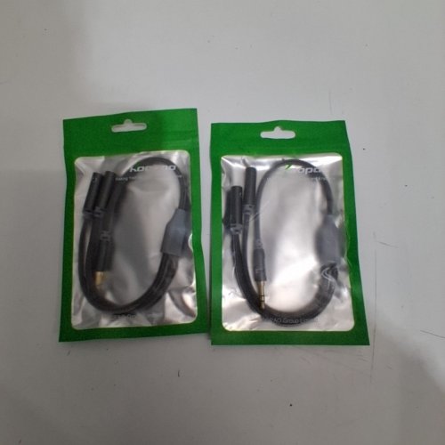 2 KOOPAO 3.5 MM SPLITTER AUDIO CABLE - 1 MALE TO 2 FEMALE EXTENSION CABLE - BLACK (MODEL: HS1) image 3