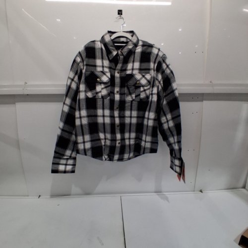 MEN'S MILWAUKEE LEATHER LONG SLEEVE FLANNEL BIKER SHIRT WITH REINFORCED ARMOR - MEDIUM - BLACK/WHITE (STYLE: MPM1644.11) image 2