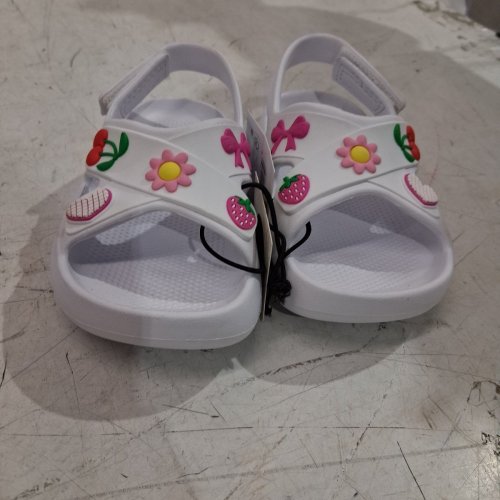 GIRL'S SLIDE SANDALS WITH DECORATIONS - SIZE 7-8 - WHITE (MODEL: 74AVERYM26) image 3