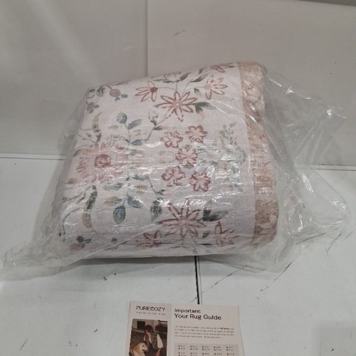 PURECOZY VINTAGE FARMHOUSE STYLE FLORAL AREA RUG - 8FT X 10FT - CREAM/PINK/GRAY/BLUE (MODEL: X26IU0033C-181) image 2