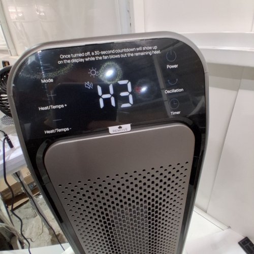 DREO SPACE PORTABLE ROOM HEATER WITH REMOTE AND THERMOSTAT, 3 MODES, OVERHEATING & TIP-OVER PROTECTION - 25" - BLACK/GOLD - (MODEL: DR-HSH013) image 2