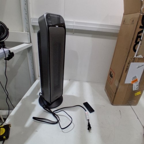 DREO SPACE PORTABLE ROOM HEATER WITH REMOTE AND THERMOSTAT, 3 MODES, OVERHEATING & TIP-OVER PROTECTION - 25" - BLACK/GOLD - (MODEL: DR-HSH013) image 3
