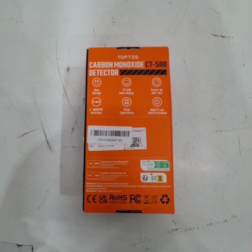 TOPTES RECHARGEABLE CARBON MONOXIDE DETECTOR WITH VIBRATION, VISUAL & AUDIBLE ALARMS - 0-1000PPM - ORANGE (MODEL: CT-580) image 3