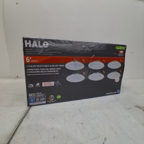 5PK HALO 5-COLOR SELECTABLE SLIM LED RECESSED LIGHT TRIMS - 6" - 2700K-5000K - WHITE (MODEL: HLBT609FS5-6PK) image 6