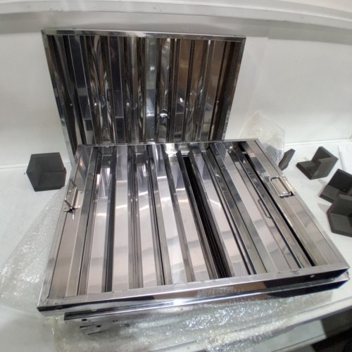 5PK GARVEE 5 GROOVES COMMERCIAL KITCHEN RANGE HOOD FILTER 430 STAINLESS STEEL - 19.5" X 19.5" - STAINLESS STEEL image 2