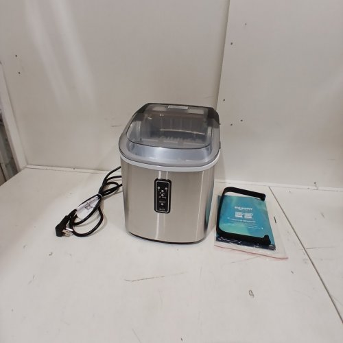 EUHOMY COUNTERTOP ICE MAKER WITH CARRY HANDLE, BASKET & SCOOP - MAKES 26LB PER DAY - GREY(MODEL: IM008-BSI-USEH) image 3