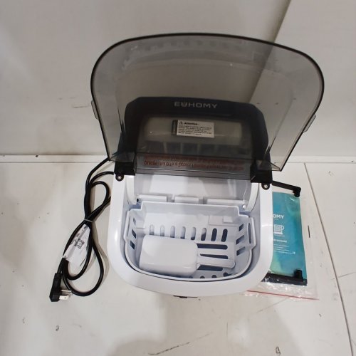 EUHOMY COUNTERTOP ICE MAKER WITH CARRY HANDLE, BASKET & SCOOP - MAKES 26LB PER DAY - GREY(MODEL: IM008-BSI-USEH) image 4