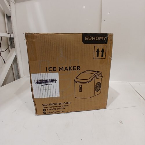 EUHOMY COUNTERTOP ICE MAKER WITH CARRY HANDLE, BASKET & SCOOP - MAKES 26LB PER DAY - GREY(MODEL: IM008-BSI-USEH) image 5