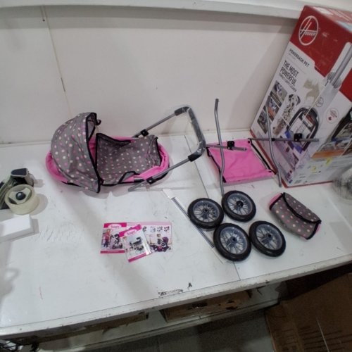 BAYER SMARTY - DOLL STROLLER - GREY/PINK image 2