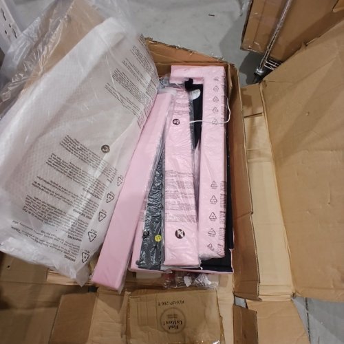 KEYLUV UPHOLSTERED BED FRAME WITH CROWN HEADBOARD, STORAGE DRAWER, & LED LIGHTS - TWIN - PINK (MODEL: KLV-UP-263) image 3
