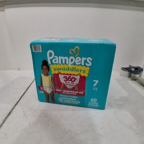 60PK PAMPERS SWADDLERS 100% LEAKPROOF 360 PULL-ON DISPOSABLE DIAPERS - SIZE 7 image 2