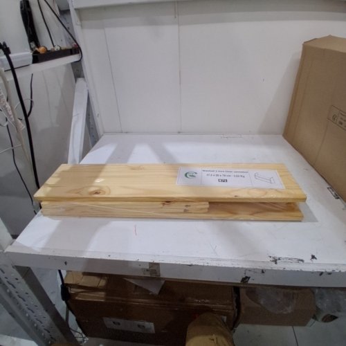 2 TIER WALL SHELF -30.7" - CLEAR VARNISHED / NATURAL (IMODEL: 871) image 2