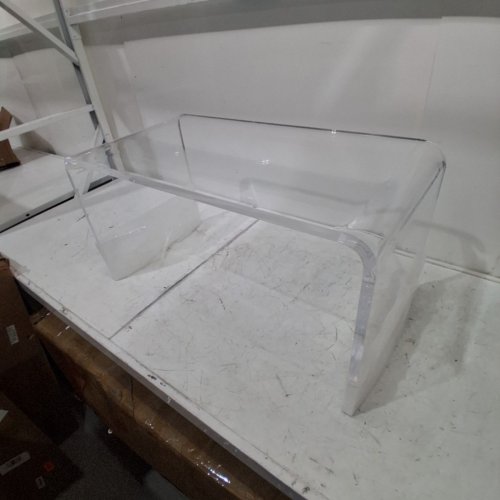 ACRYLIC U-SHAPED COFFEE END TABLE - 32" X 16" X 16" - TRANSPARENT CLEAR (MODEL: YKB003U) image 2