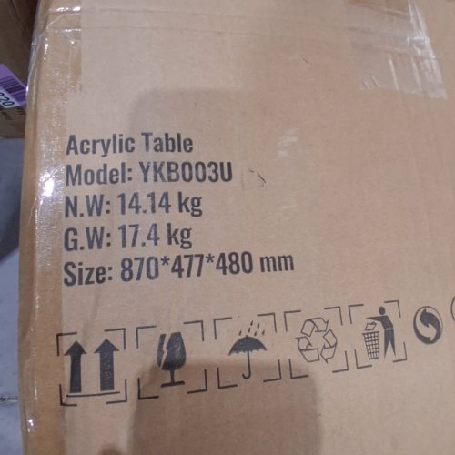 ACRYLIC U-SHAPED COFFEE END TABLE - 32" X 16" X 16" - TRANSPARENT CLEAR (MODEL: YKB003U) image 4