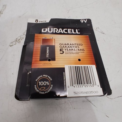 4PK DURACELL COPPERTOP LONG LASTING ALL-PURPOSE ALKALINE BATTERIES - 9 V (MODEL: MN1604TB8) image 2