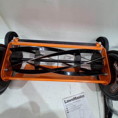 LAWNMASTER PUSH REEL LAWN MOWER - 18" - BLACK/ORANGE (MODEL: LMRM1801) image 3