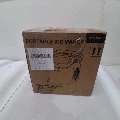 EUHOMY COUNTERTOP ICE MAKER MACHINE WITH HANDLE, BASKET AND SCOOP - MAKES 26LBS PER DAY - BLACK (MODEL: IM030-B) image 5