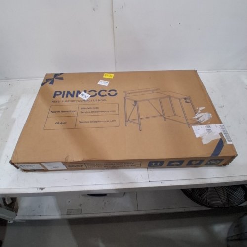 PINMOCO REVERSIBLE L-SHAPED GAMING COMPUTER DESK WITH MONITOR STAND - 42" X 31" X 30" - BLACK CARBON/RED - (MODEL: H100606C-BDCF) image 3