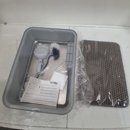 PAPETTLY STAINLESS STEEL HIGH-SIDED CAT LITTER BOX - 20" X 14" - 17.5L - STAINLESS STEEL - (MODEL: XAGC-PAMP01) image 2