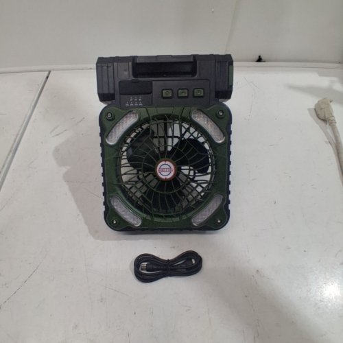 TWO-IN-ONE PORTABLE FAN/LIGHT COMBO - 6W - GREEN / BLACK (MODEL: X99) image 4