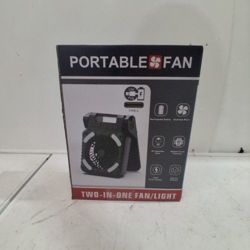 TWO-IN-ONE PORTABLE FAN/LIGHT COMBO - 6W - GREEN / BLACK (MODEL: X99) image 6