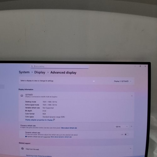 AOC QD OLED GAMING MONITOR QHD 2560 X 1440, 240HZ 0.03MS, HDMI 2.0 X1, DISPLAY PORT X1, G-SYNC COMPATIBLE - 27" - BLACK (MODEL: Q27GAZD) image 2