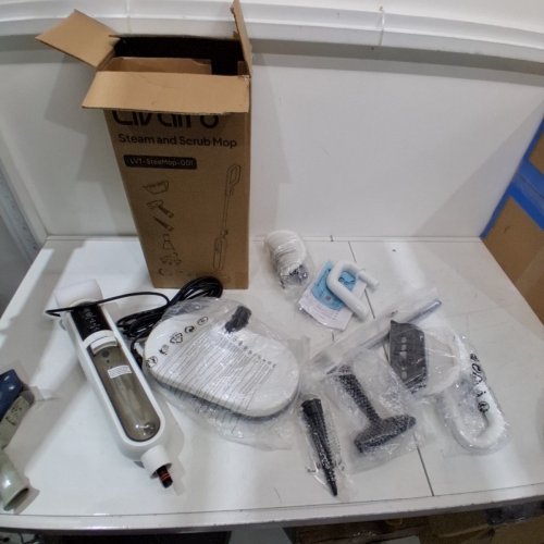 LIVATRO MOTORIZED RIOTATING STEAM MOP - 1300W - 500 ML - WHITE (MODEL: LVT-STEAMMOP-001) image 4