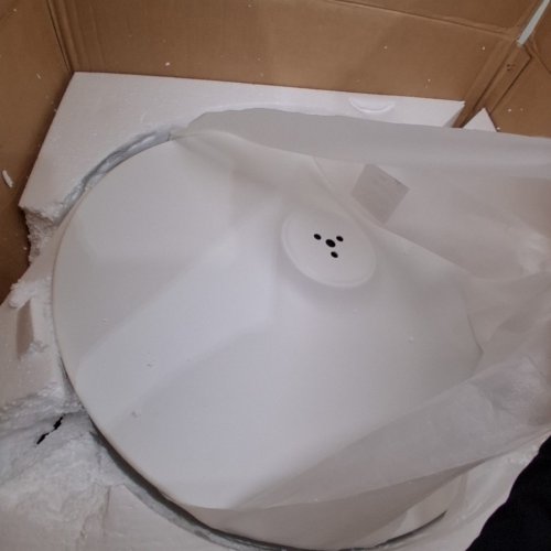 MODERN EXTENDABLE ROUND TABLE *BASE ONLY* - SITS 4 TO 6 PEOPLE - WHITE image 5