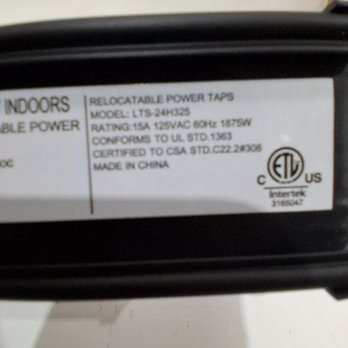 HEAVY DUTY METAL POWER STRIP WITH 24 OUTLETS - 10FT - BLACK (MODEL: LTS-24H325) image 2