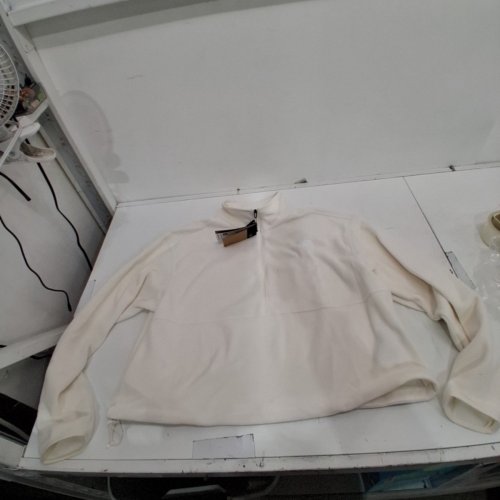 WOMEN'S THE NORTH FACE 1/2 ZIP SHORT FLEECE PULLOVER - EXTRA LARGE - CREAM image 2