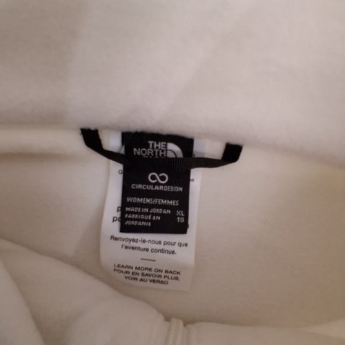 WOMEN'S THE NORTH FACE 1/2 ZIP SHORT FLEECE PULLOVER - EXTRA LARGE - CREAM image 3