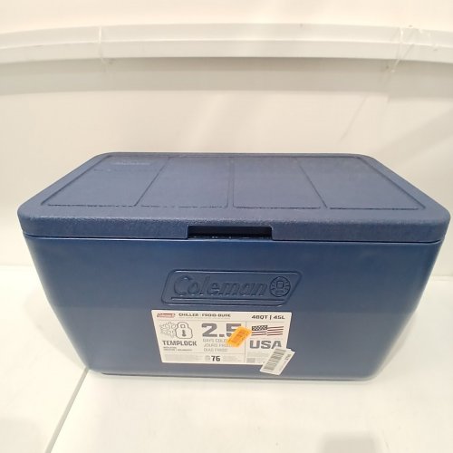 COLEMAN CHILLER PORTABLE INSULATED HARD COOLER WITH HEAVY DUTY HANDLES - 48QT - DARK BLUE (MODEL: 2226955) image 3