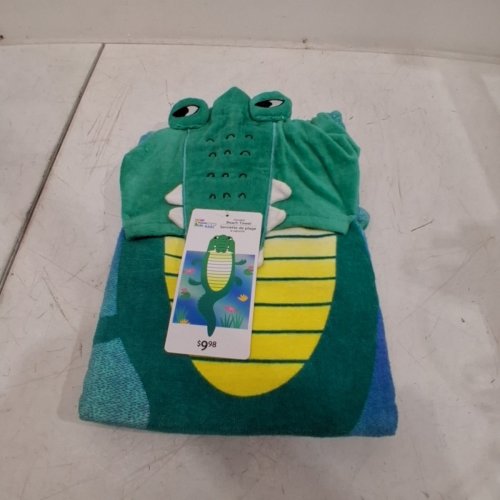 KIDS HOODED BEACH TOWEL - GREEN ALLIGATOR image 4