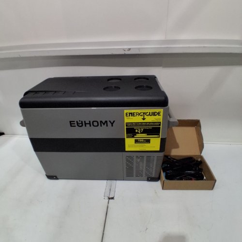EUHOMY PORTABLE ELECTRIC COOLER WITH CAR PLUG - 47QT - GREY/BLACK (MODEL: ‎CF001-45GR-CAEH) image 3