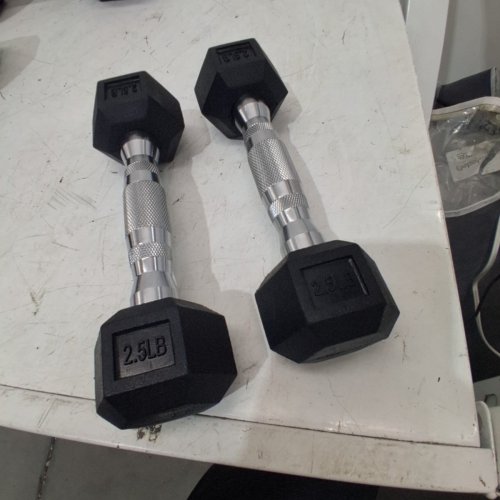 2PK DUMBBELLS - 2.5 LBS - SILVER/BLACK image 2