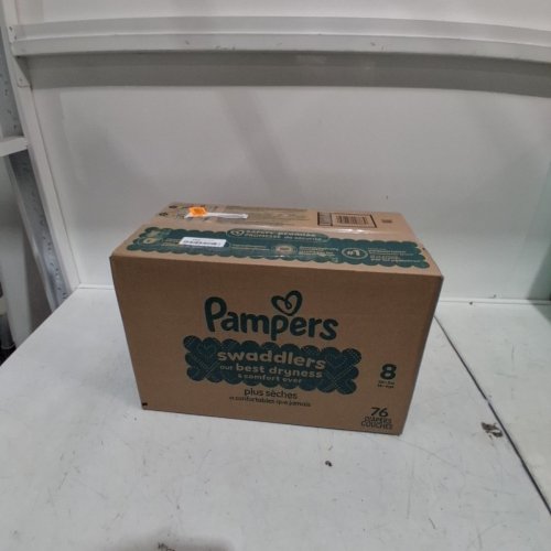 76PK PAMPERS ABSORBENT SWADDLERS - SIZE 8 - WHITE image 3