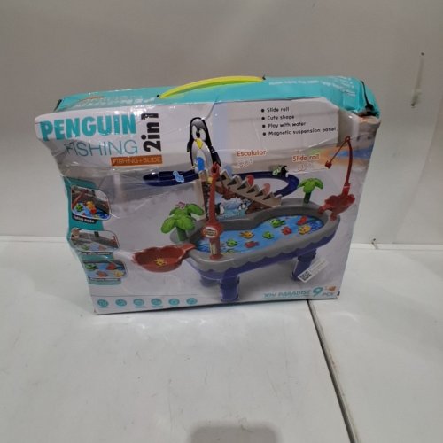 PENGUIN FISHING WATER TOY WITH SLIDE, ESCALATER AND MUSIC TOY - MULTICOLOR image 5