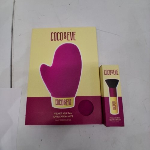 2PC COCO & EVE SELF TAN APPLICATION MITT AND KABUKI BRUSH image 2