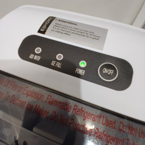EUHOMY COUNTERTOP ICE MAKER MACHINE WITH HANDLE / BASKET AND SCOOP - MAKES 26LBS PER DAY - WHITE (MODEL: IM001-BWH-CAEH) image 2