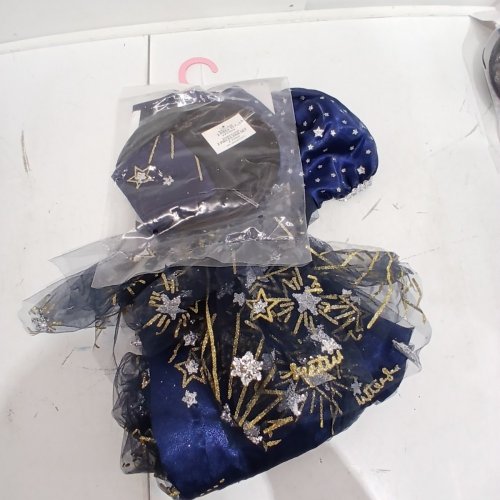 2PC GIRLS PALAMON MIDNIGHT WITCH COSTUME - MEDIUM 8/10 - BLUE/SILVER/GOLD (STYLE: 40971) image 2