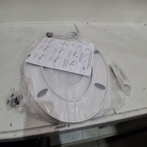 1M ELONGATED TOILET SEAT WITH BUILT IN TODDLER SEAT AND SLOW CLOSE - 18.5" - WHITE (MODEL: TS001) image 2