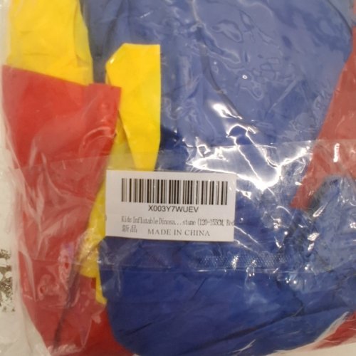 KIDS INFLATABLE DINOSAUR COSTUME - 4FT-5FT - RED/BLUE/YELLOW image 3