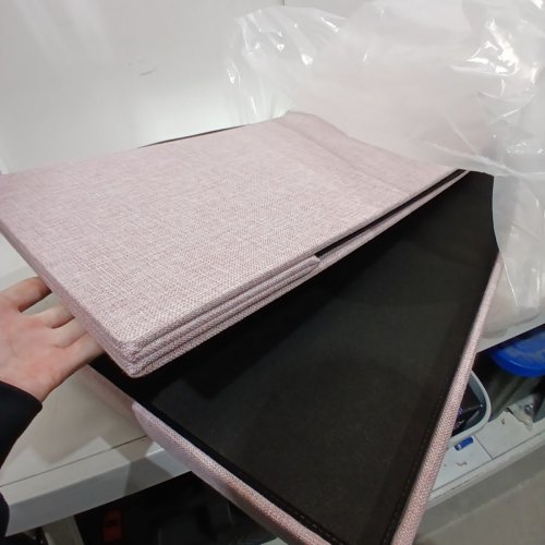 SONGMICS FOLDING STORAGE OTTOMAN BENCH PADDED SEAT - 43" X 14" X 15" - PINK (MODEL:LSF077RR11V1) image 3