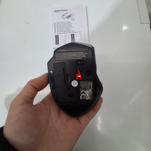 AMAZON BASICS ERGONOMIC WIRELESS PC MOUSE DPI ADJUSTABLE - BLACK image 2