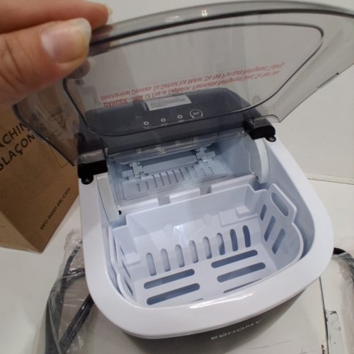 EUHOMY COUNTERTOP ICE MAKER MACHINE WITH HANDLE, BASKET AND SCOOP - MAKES 26LB/DAY - BLACK (MODEL: IM001-BBL-CAEH) image 4