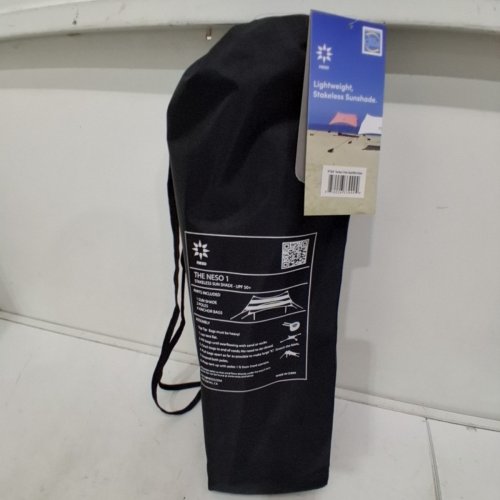NESO STAKELESS SUN SHADE - UPF 50+ - BLACK AND WHITE STRIPED (MODEL: THE NESO 1) image 2