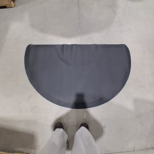 SALON & BARBER SHOP CHAIR ANTI-FATIGUE FLOOR MAT - 3FT X 5FT - BLACK SEMI CIRCLE image 2