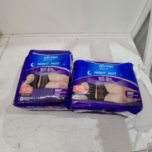 32PK ALWAYS DISCREET OVERNIGHT INCONTINENCE UNDERWEAR - XL/XXL - BLACK image 2