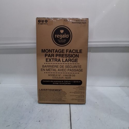 REGALO EASY STEP ADJUSTABLE EXTRA WIDE METAL SAFETY GATE, 30" X 29" - 49" - BLACK (MODEL: 1164EBDS) image 3
