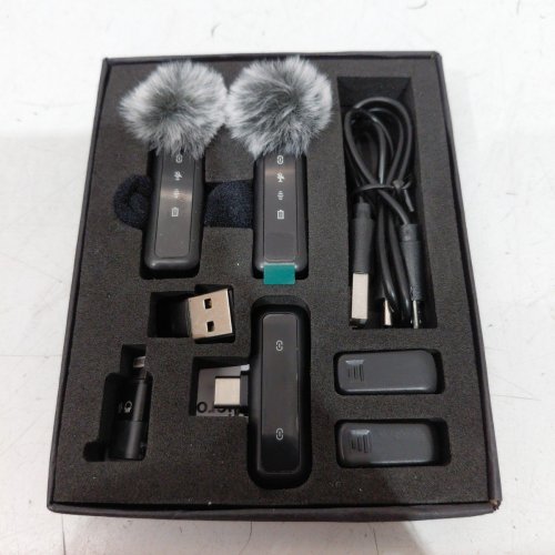 2PK TYPE-C CONNECTION WIRELESS LAVALIER MICROPHONES - BLACK - (MODEL: H63) image 2